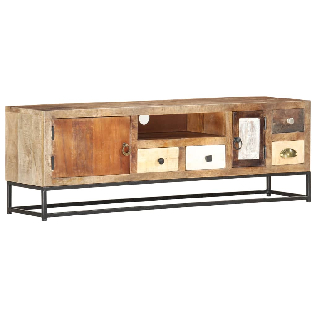 Mueble para TV de madera maciza reciclada 120x30x40 cm