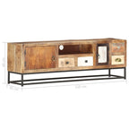 Mueble para TV de madera maciza reciclada 120x30x40 cm