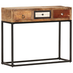 Mesa consola de madera maciza reciclada dorado 90x30x75 cm