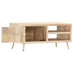 Mesa de centro de madera maciza de mango 90x45x40cm