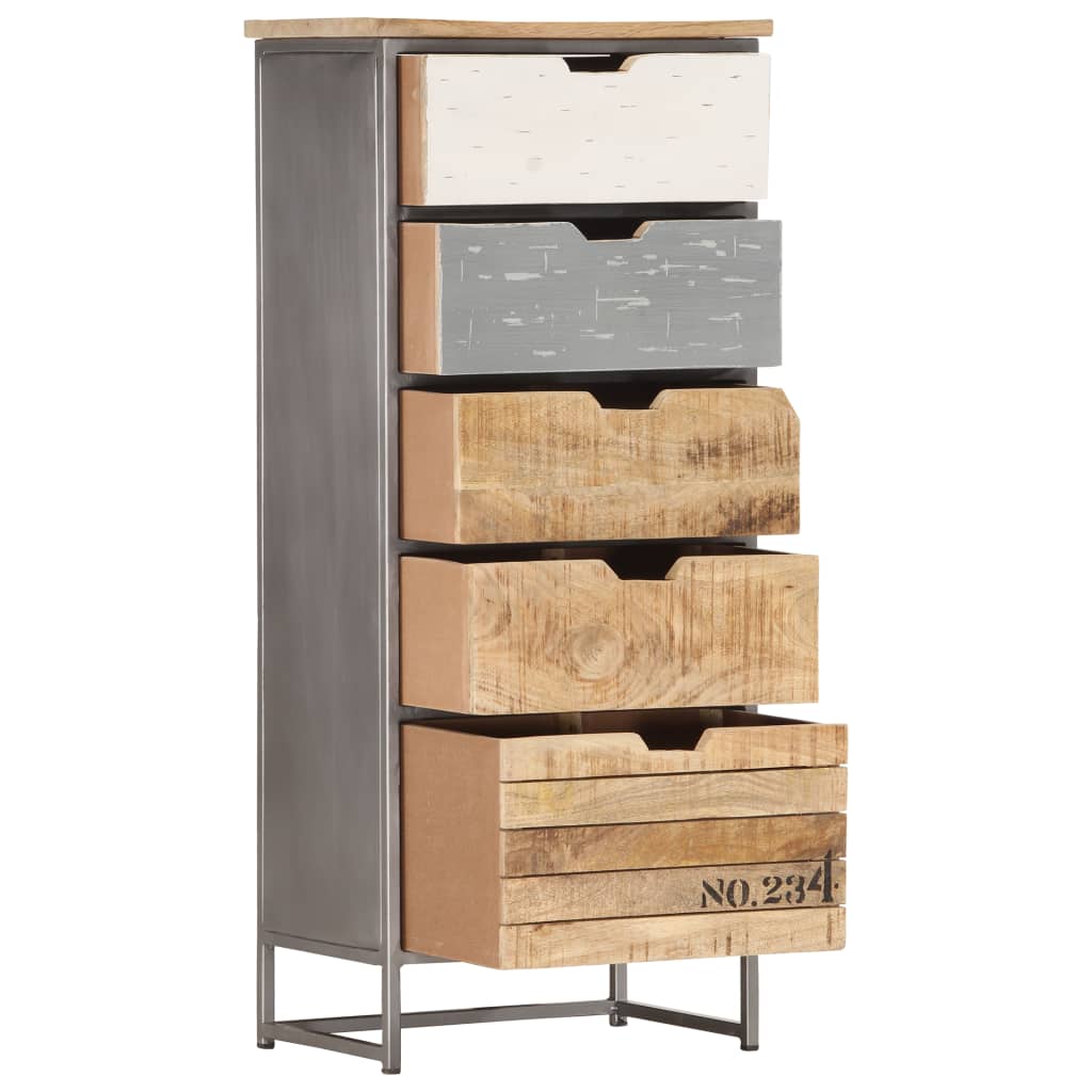 Cajonera de madera maciza de mango 45x30x105 cm
