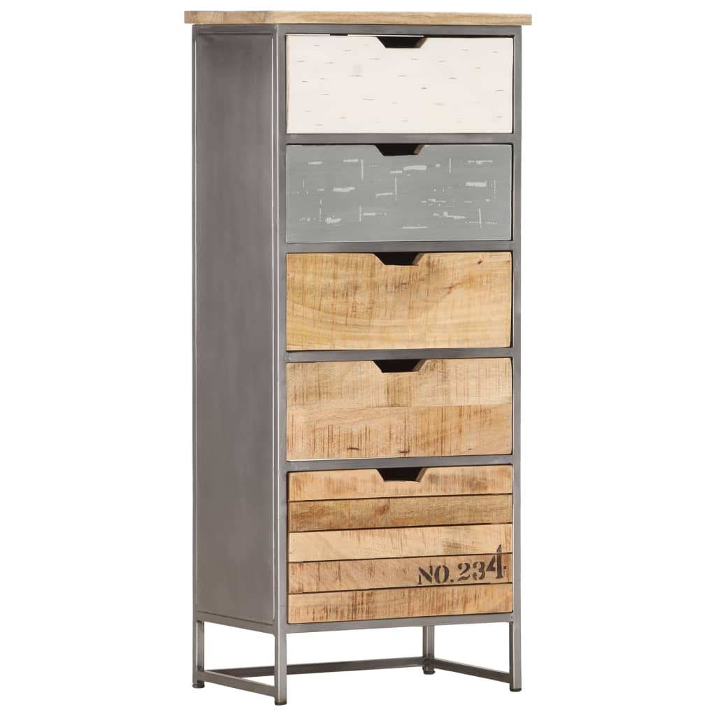 Cajonera de madera maciza de mango 45x30x105 cm