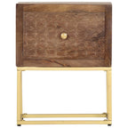 Mesita de noche de madera maciza de mango 40x30x50 cm