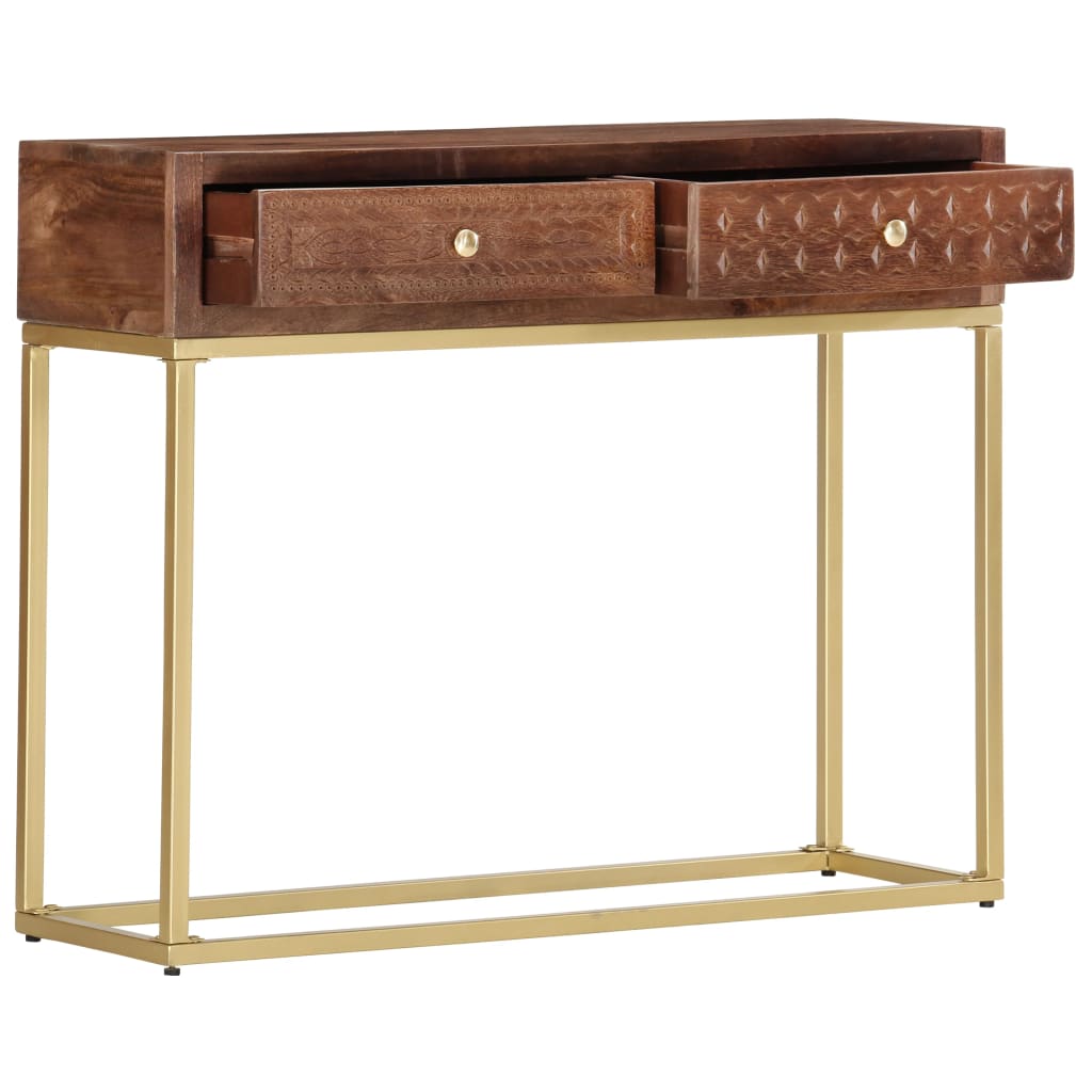 Mesa consola de madera maciza de mango 90x30x75 cm