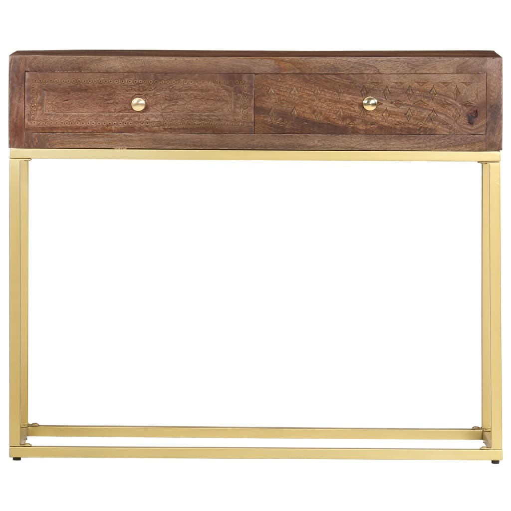 Mesa consola de madera maciza de mango 90x30x75 cm
