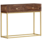 Mesa consola de madera maciza de mango 90x30x75 cm