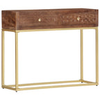 Mesa consola de madera maciza de mango 90x30x75 cm