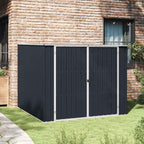Caseta de jardín acero galvanizado marrón claro 191x130x198 cm