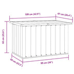 Caja de almacenaje para jardín gris 109x67x65 cm