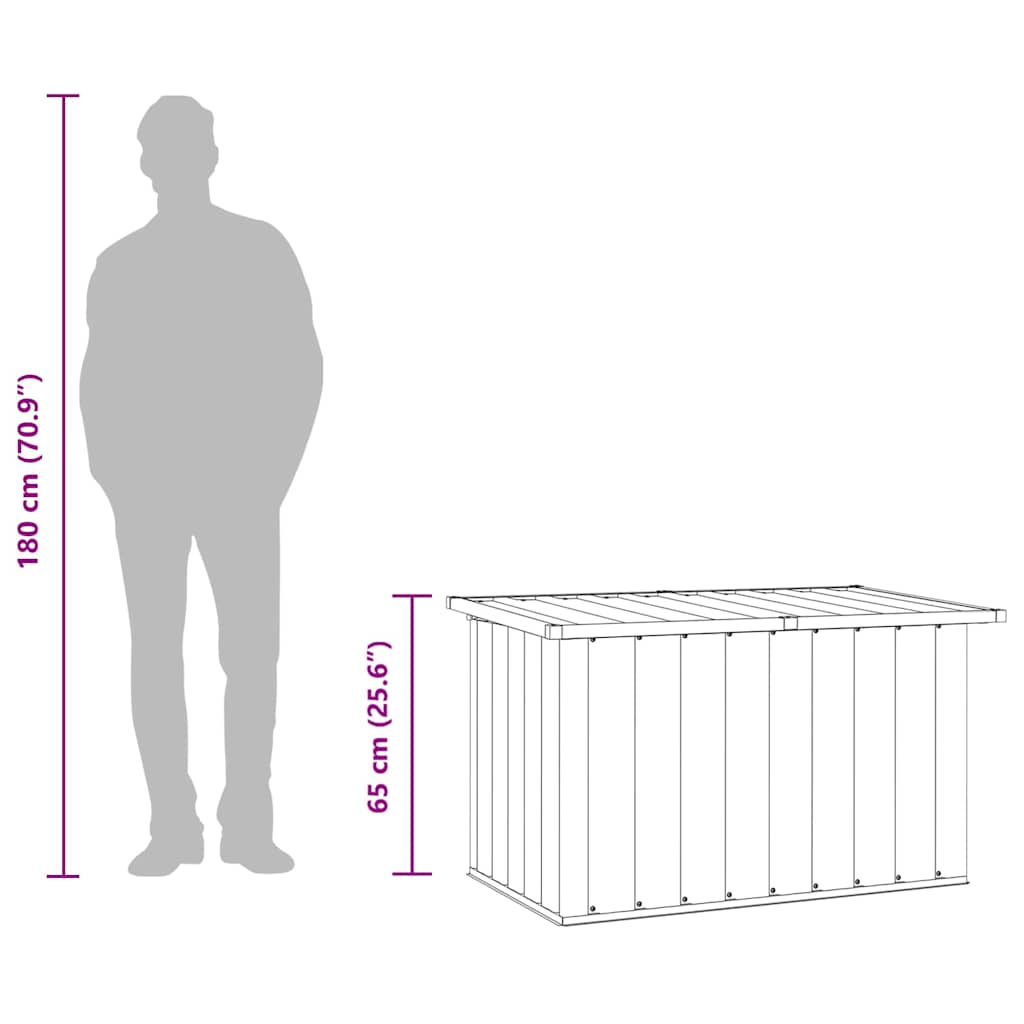 Caja de almacenaje para jardín gris 109x67x65 cm