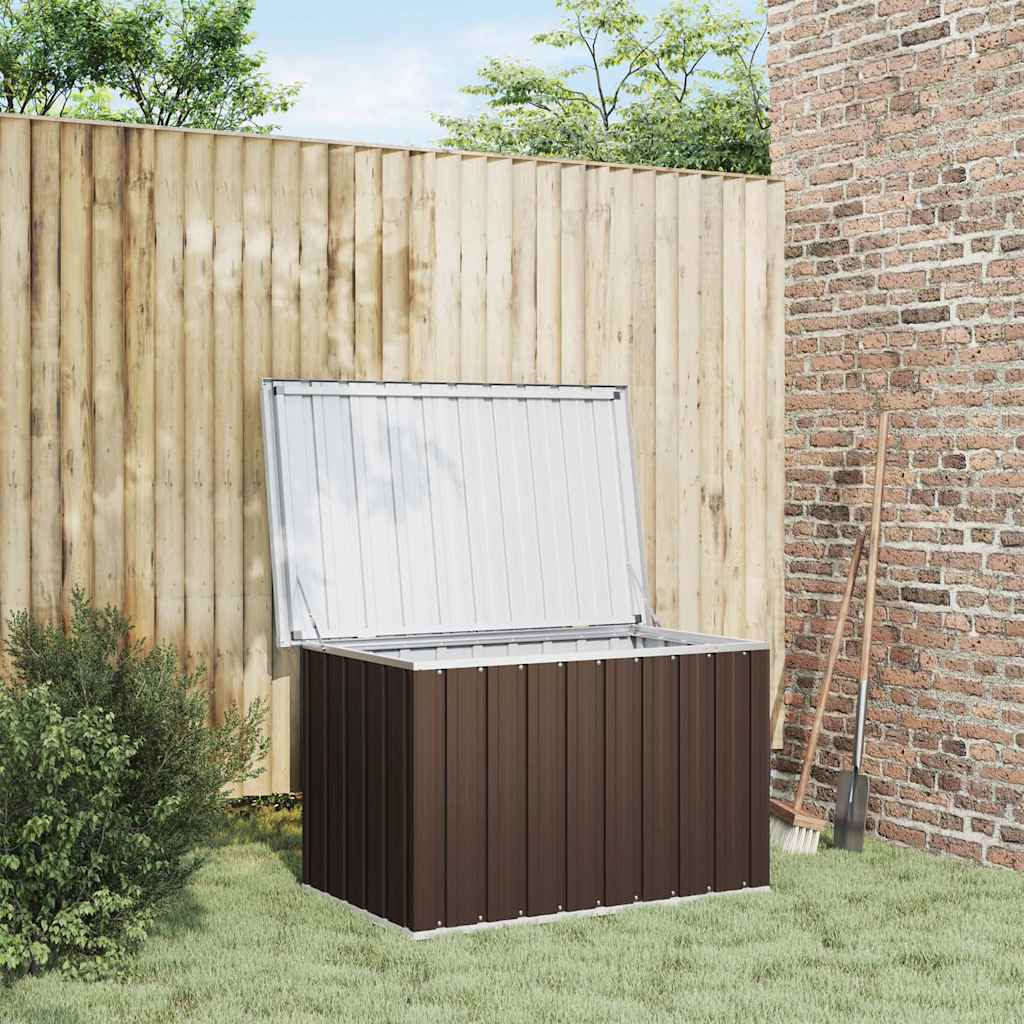 Caja de almacenaje para jardín marrón 109x67x65 cm