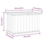 Caja de almacenaje para jardín marrón 109x67x65 cm