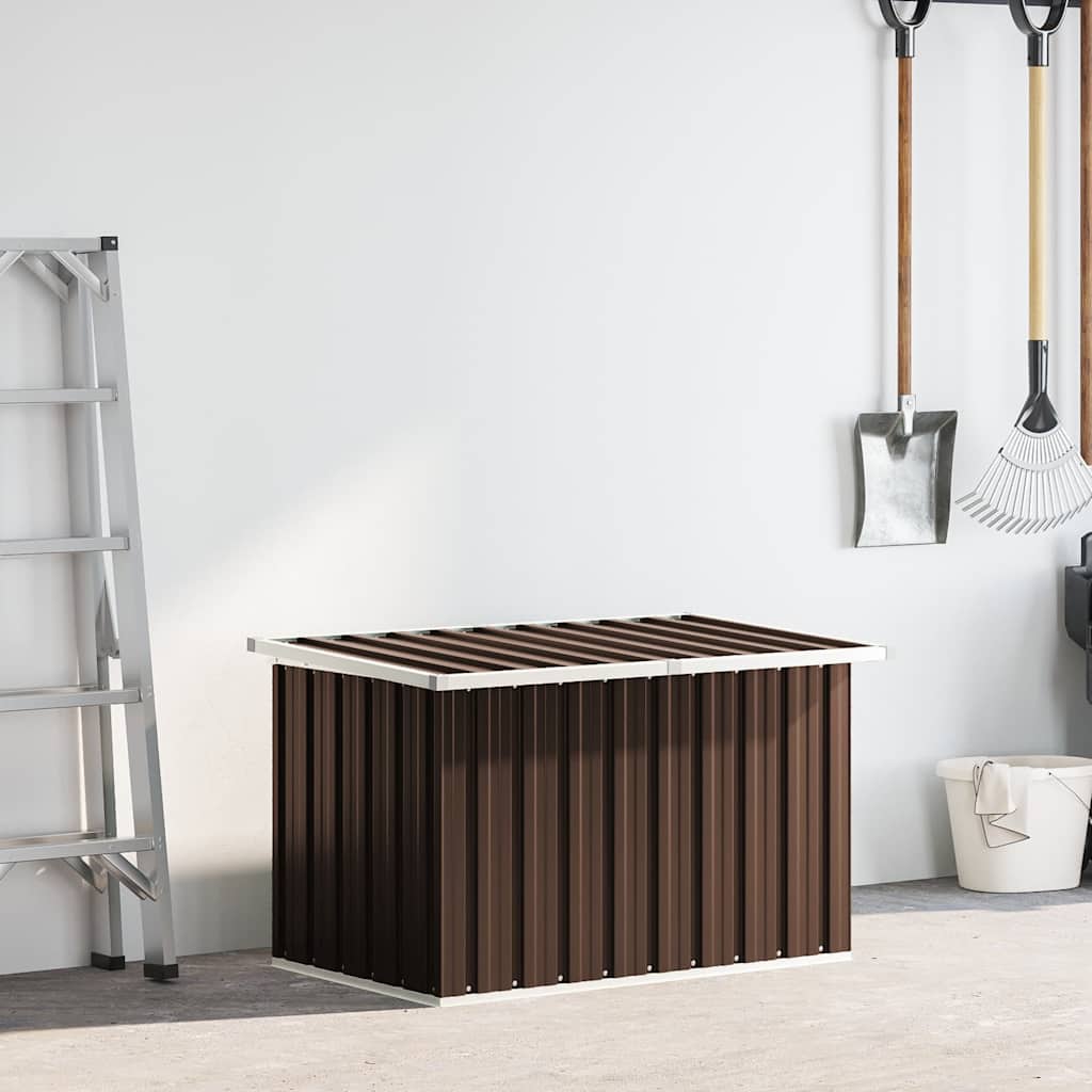 Caja de almacenaje para jardín marrón 109x67x65 cm