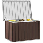 Caja de almacenaje para jardín marrón 109x67x65 cm