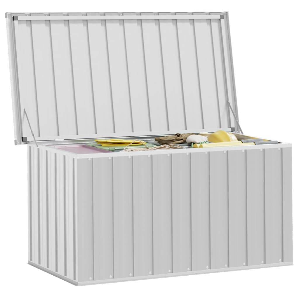Caja de almacenaje para jardín gris 129x67x65 cm