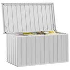 Caja de almacenaje para jardín gris 129x67x65 cm