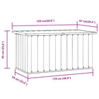 Caja de almacenaje para jardín gris 129x67x65 cm