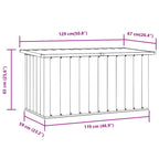 Caja de almacenaje para jardín gris antracita 129x67x65 cm