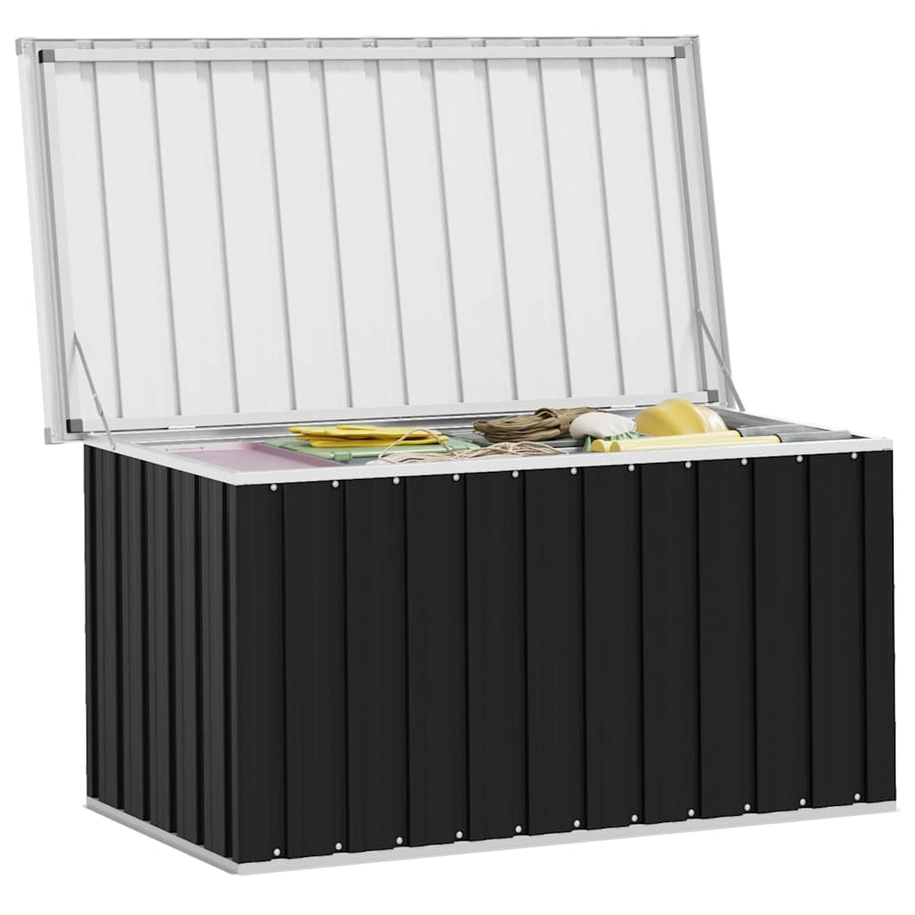 Caja de almacenaje para jardín gris antracita 129x67x65 cm