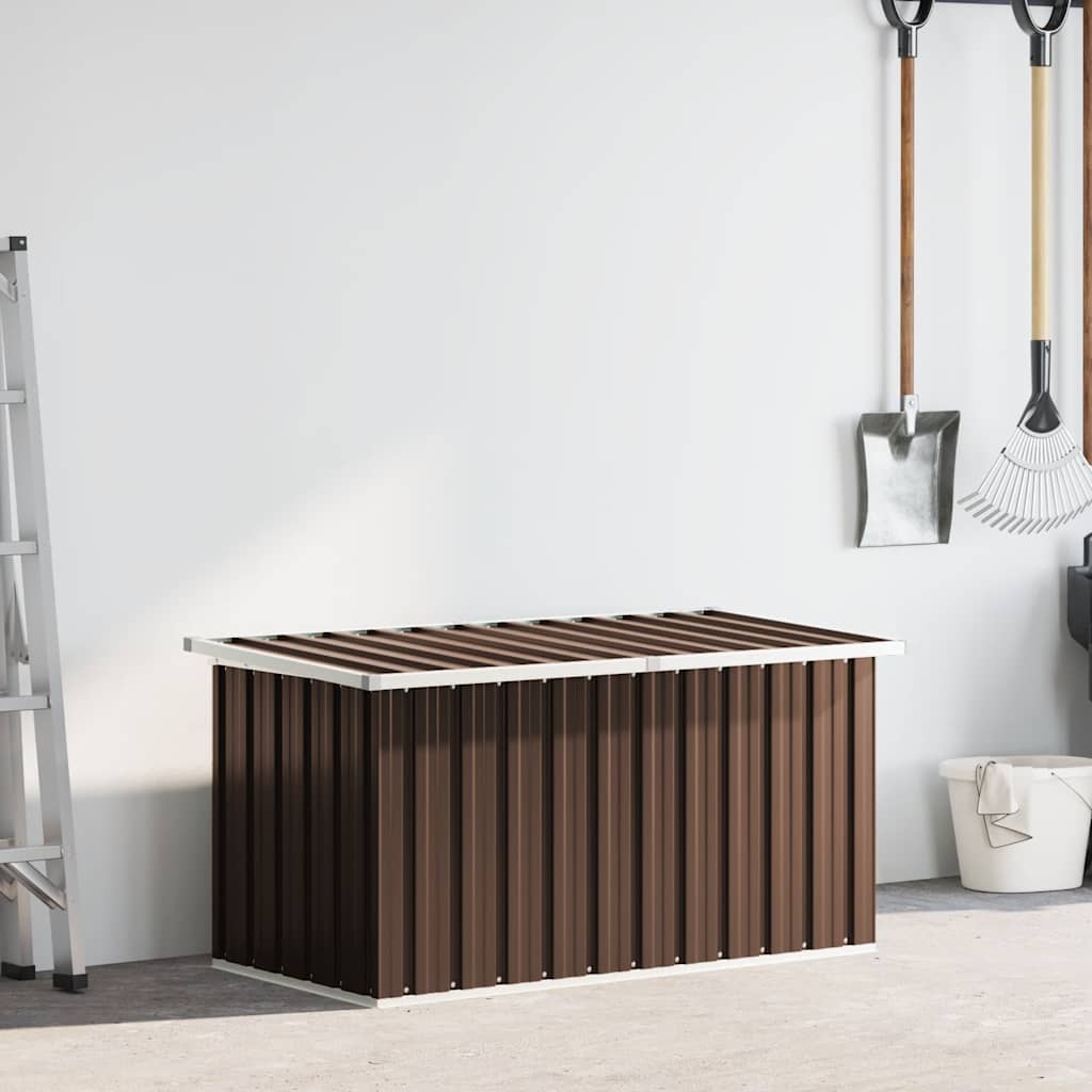 Caja de almacenaje para jardín marrón 129x67x65 cm