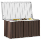 Caja de almacenaje para jardín marrón 129x67x65 cm