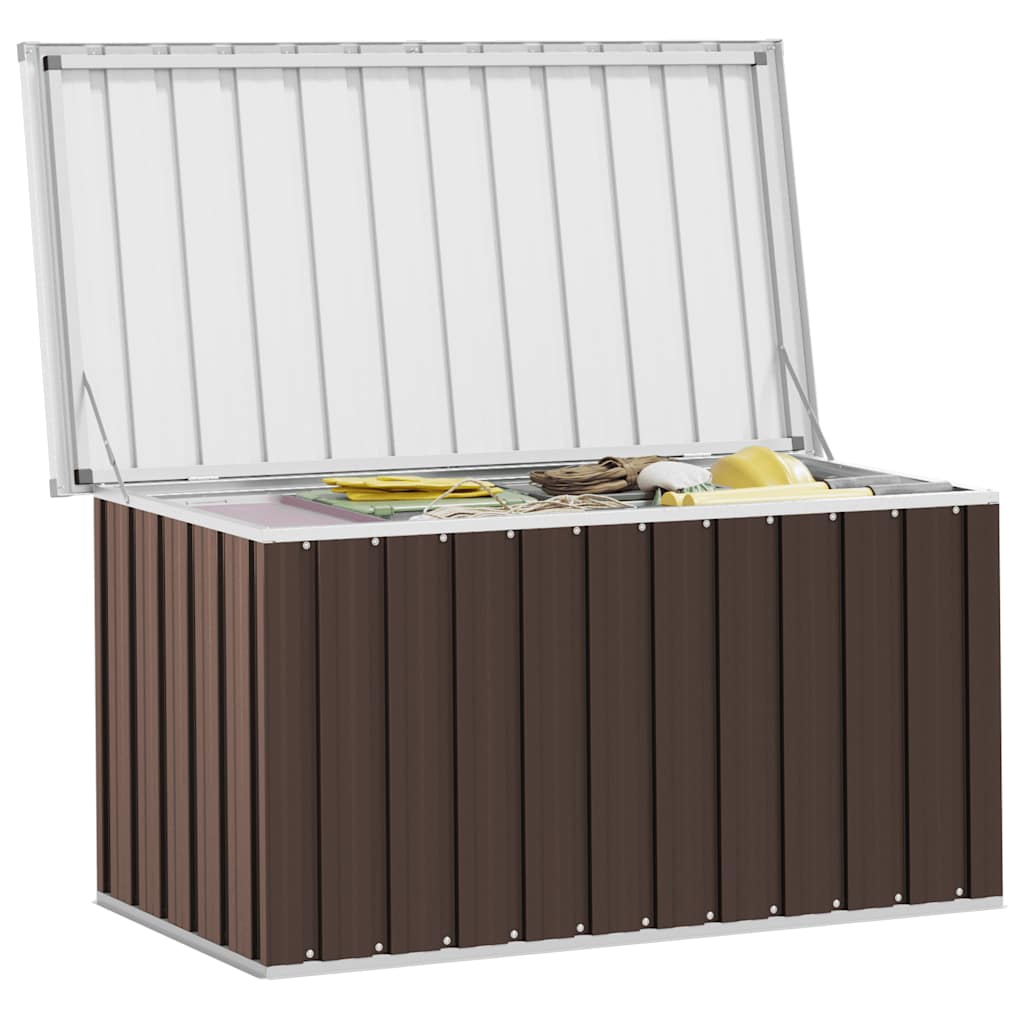 Caja de almacenaje para jardín marrón 129x67x65 cm