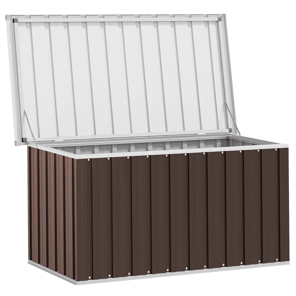 Caja de almacenaje para jardín marrón 129x67x65 cm