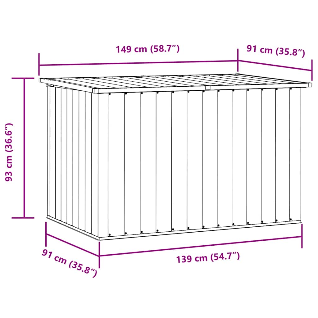 Caja de almacenaje para jardín marrón 149x99x93 cm