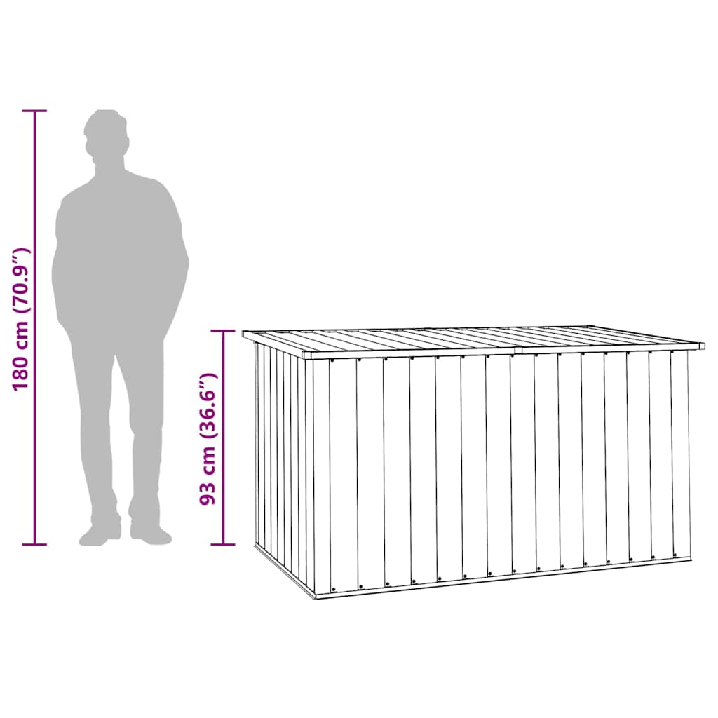 Caja de almacenaje para jardín gris 171x99x93 cm