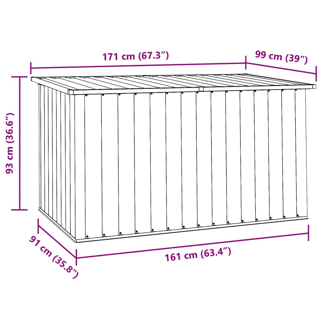 Caja de almacenaje para jardín gris 171x99x93 cm