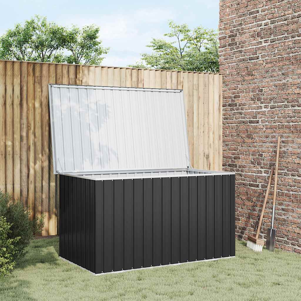 Caja de almacenaje para jardín gris antracita 129x67x65 cm