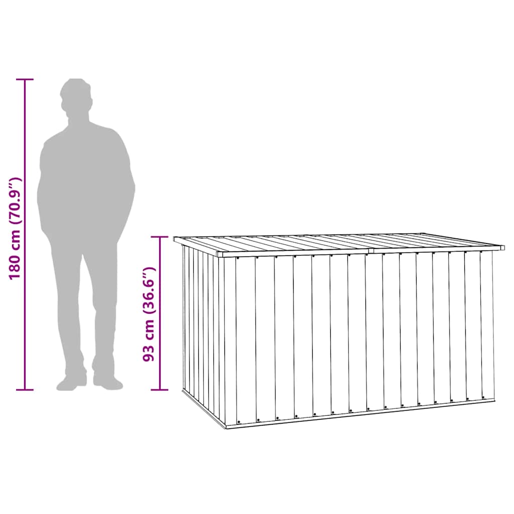 Caja de almacenamiento de jardín marrón 171x99x93 cm