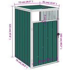 Cobertizo para contenedor de basura acero 72x81x121 cm