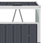 Cobertizo cuádruple cubo basura acero antracita 286x81x121 cm
