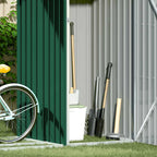 Cobertizo jardín de leña acero galvanizado verde 245x98x159 cm