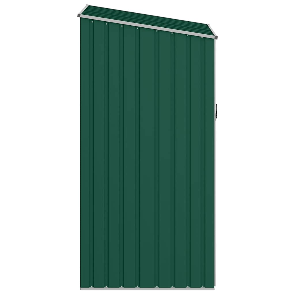 Cobertizo jardín de leña acero galvanizado verde 245x98x159 cm