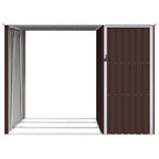 Cobertizo de jardín leña marrón acero galvanizado 245x98x159cm