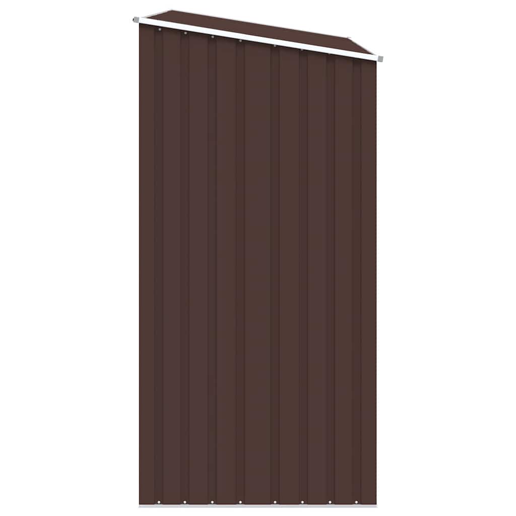 Cobertizo de jardín leña marrón acero galvanizado 245x98x159cm