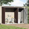 Cobertizo de jardín leña marrón acero galvanizado 245x98x159cm