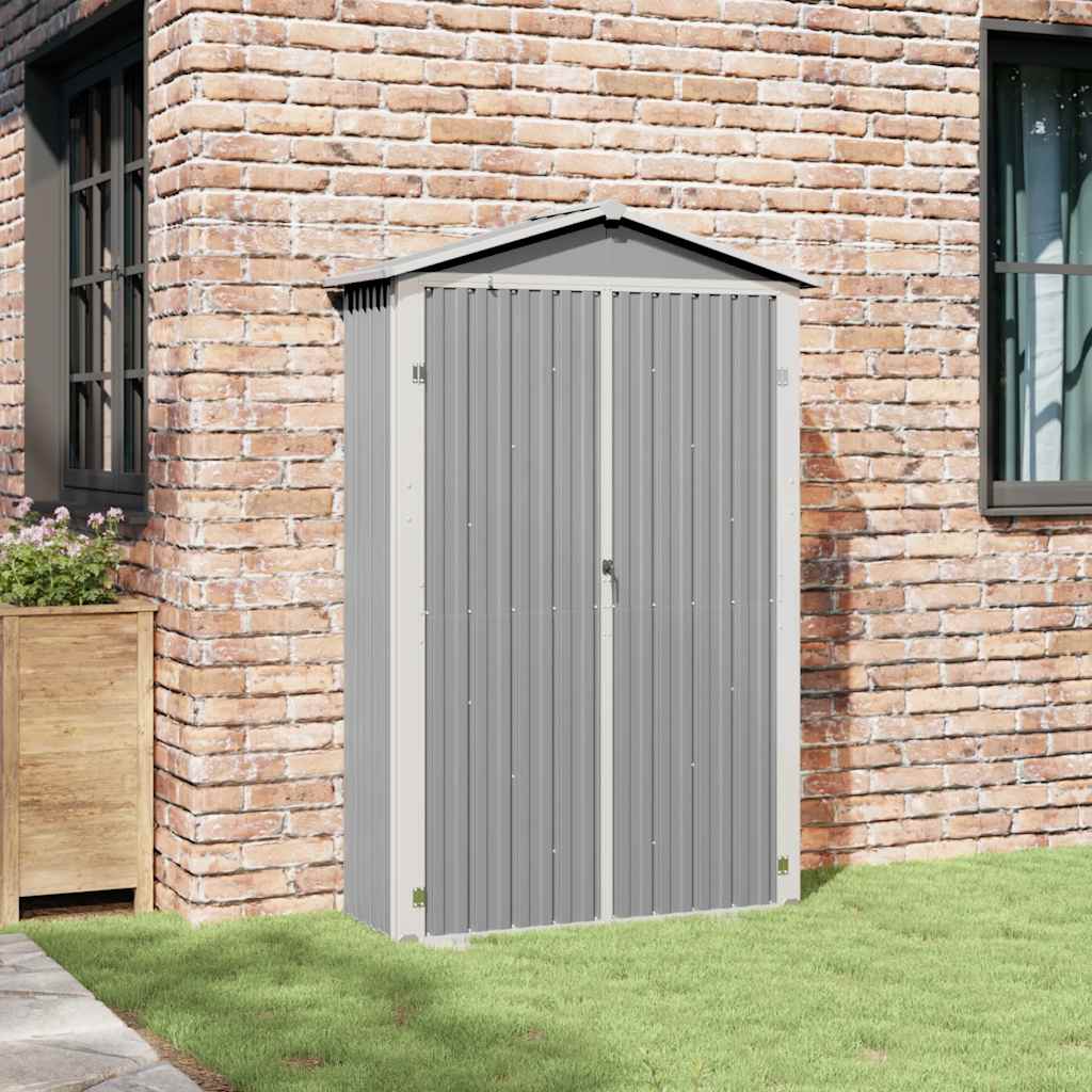 Cobertizo de jardín acero galvanizado gris 116x45x175 cm