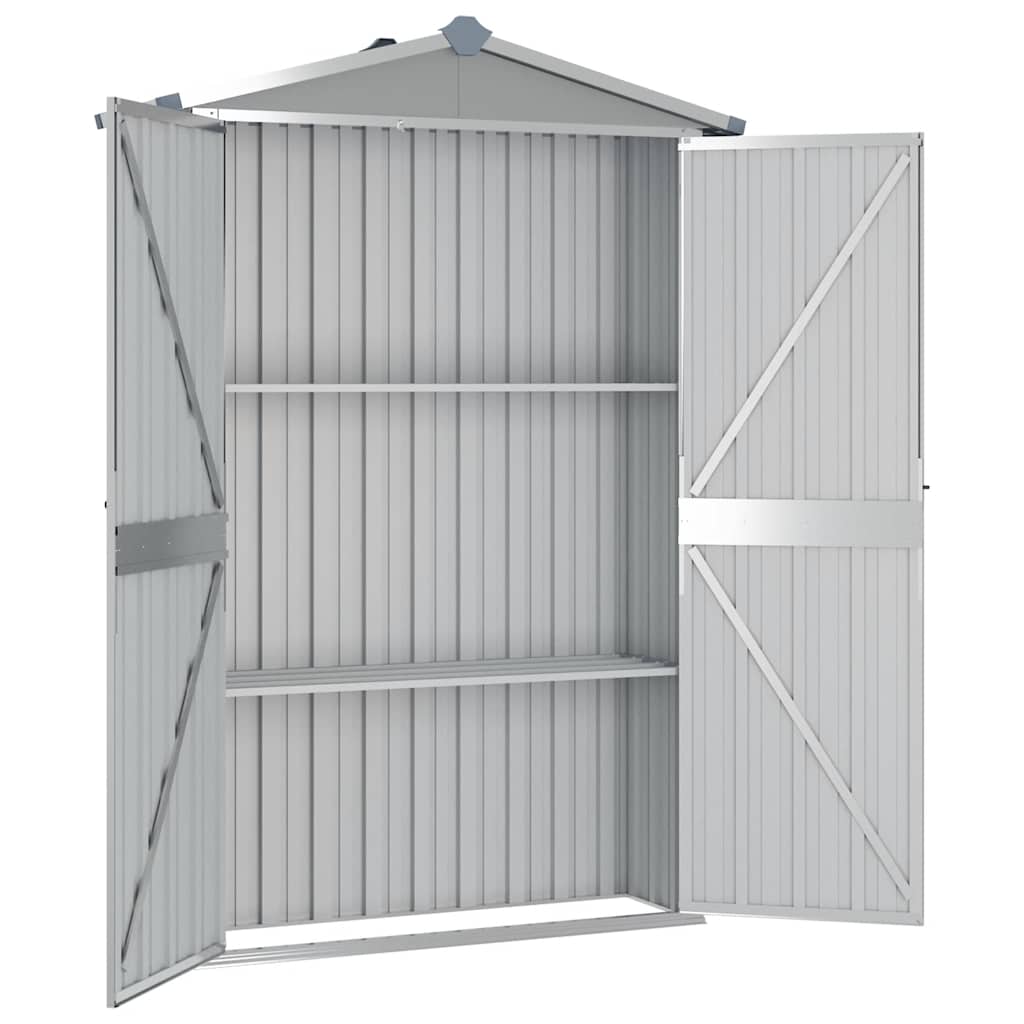 Cobertizo de jardín acero galvanizado gris 116x45x175 cm