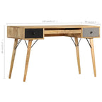 Escritorio con cajones de madera maciza de mango 130x50x80 cm