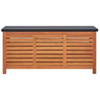 Caja de almacenaje jardín madera maciza eucalipto 117x50x55 cm