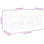 Caja de almacenaje jardín madera maciza eucalipto 117x50x55 cm