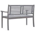 Banco de jardín 2 plazas madera maciza eucalipto gris 120 cm