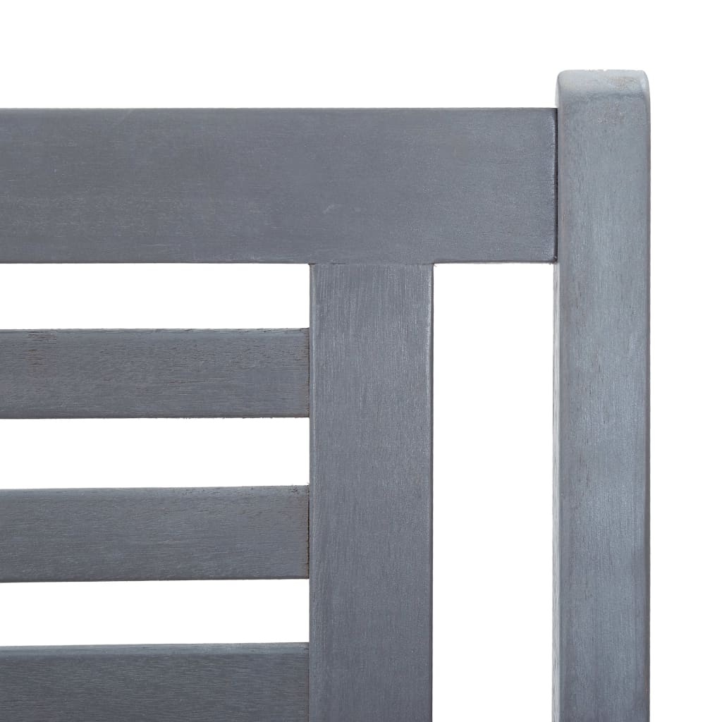 Banco de jardín 2 plazas madera maciza eucalipto gris 120 cm