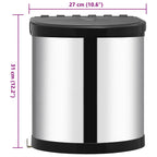 Papelera de cocina empotrada acero inoxidable 12 L