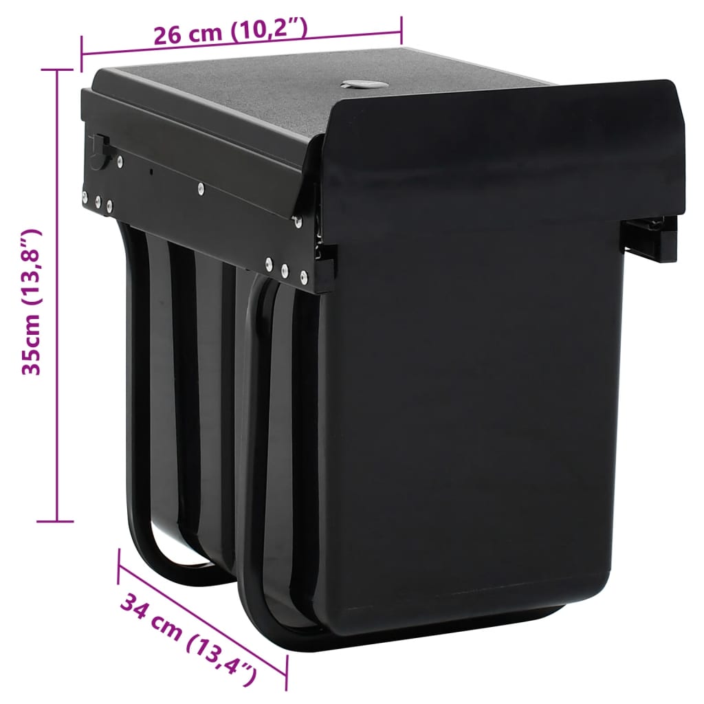 Cubo de basura extraíble en armario de cocina cierre suave 20 L
