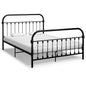 Bed frame with headboard, without mattress, gray metal 160x200 cm