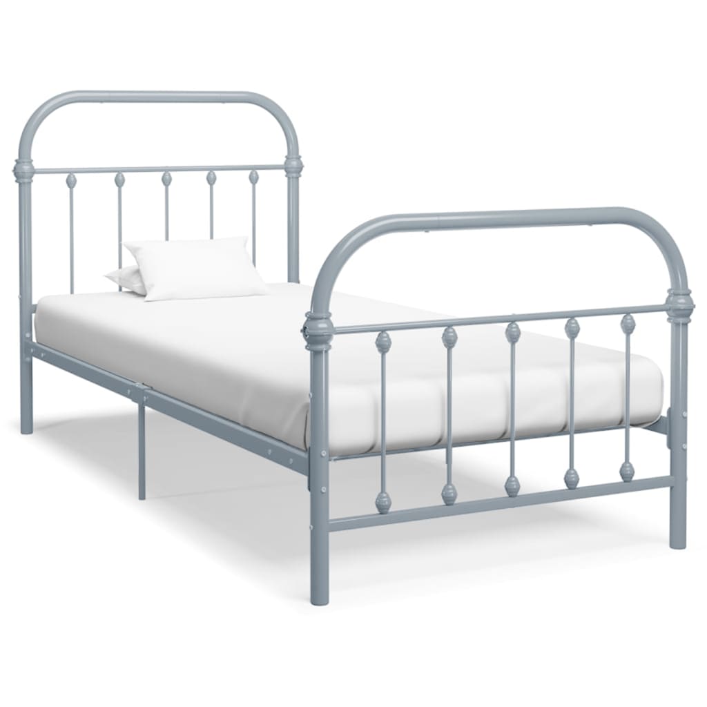 Cama con somier sin colchón metal blanco 90x200 cm